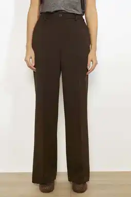 Wehkamp LOLALIZA flared regularwaist pantalon donkerbruin aanbieding
