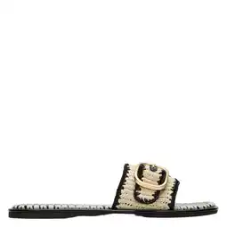 Wehkamp Steve Madden Seabreeze slippers met siergesp ecru/zwart aanbieding