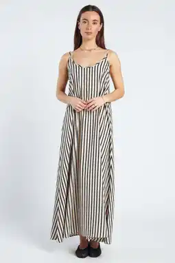 Wehkamp Spooq the label gestreepte maxi jurk - zwart aanbieding