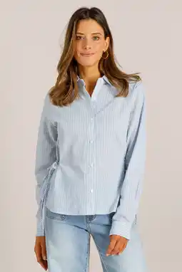Wehkamp Ivy Beau gestreepte blouse blauw aanbieding