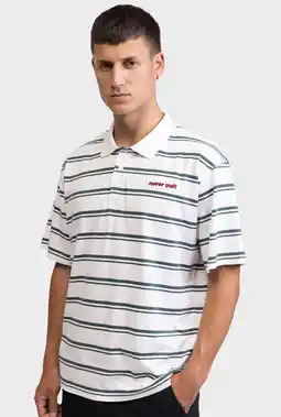 Wehkamp Redefined Rebel oversized gestreepte polo - ecru aanbieding