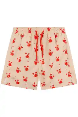 Wehkamp Swim Essentials zwemshort met all over print ecru/rood aanbieding