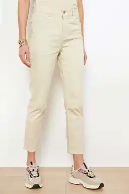 Wehkamp LOLALIZA denim slim highwaist broek beige aanbieding
