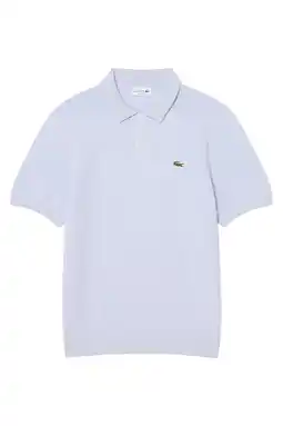 Wehkamp Lacoste gebreide regular polo lichtblauw aanbieding