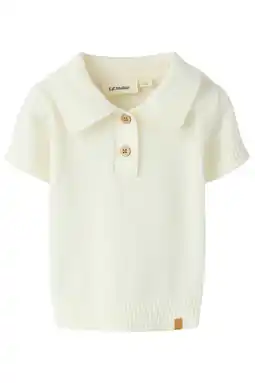 Wehkamp LIL' ATELIER BABY polo fijn gebreid ecru aanbieding