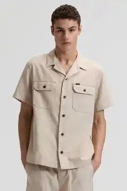 Wehkamp Lee regular casual overhemd met linnen taupe aanbieding