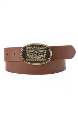 Wehkamp Levi's leren riem Billy Plaque cognac aanbieding
