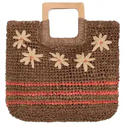 Wehkamp ICHI raffia handtas bruin aanbieding