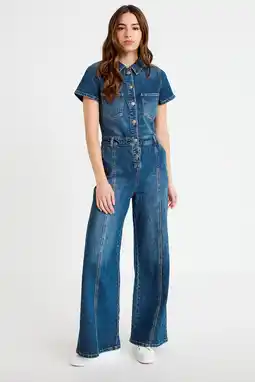 Wehkamp Cache Cache jumpsuit dark blue denim aanbieding