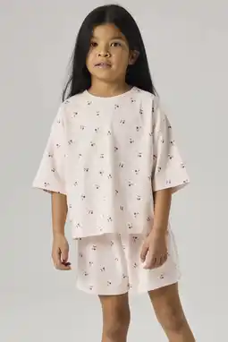 Wehkamp NAME IT KIDS shortama met bloemdessin lichtroze aanbieding