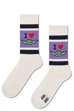 Wehkamp Happy Socks sokken STAR WARS I Heart Grogu wit aanbieding