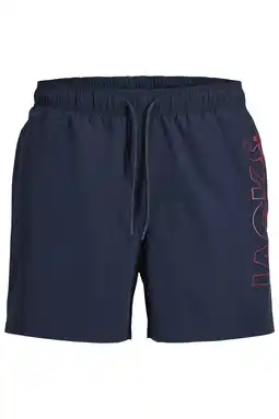 Wehkamp JACK & JONES PLUS SIZE zwemshort JPSTMAUI met logo donkerblauw aanbieding
