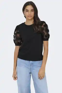 Wehkamp JDY top met mesh zwart aanbieding