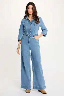 Wehkamp Morgan jumpsuit medium blue denim aanbieding