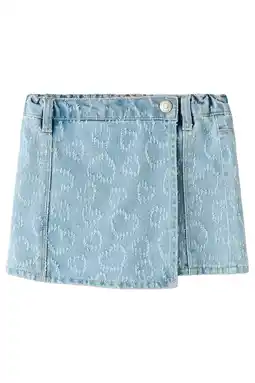 Wehkamp NAME IT MINI skort met hartjes light blue denim aanbieding