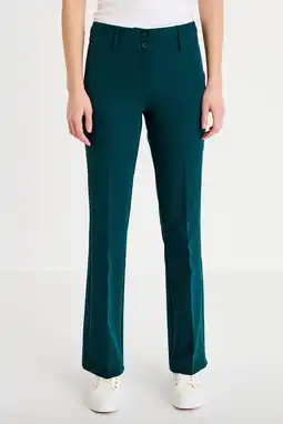 Wehkamp Cache Cache Flared regularwaist pantalon donkergroen aanbieding