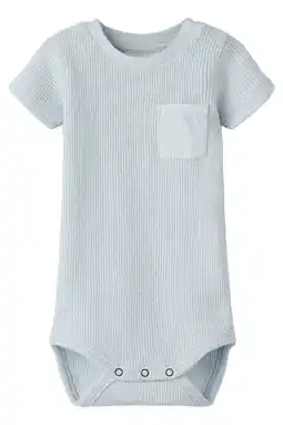 Wehkamp LIL' ATELIER BABY katoenen romper met textuur - lichtblauw aanbieding