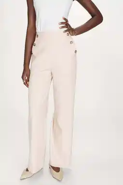 Wehkamp Grace & Mila wide leg highwaist pantalon beige aanbieding