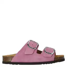 Wehkamp Scholl Noelle imitatieleren leren slippers roze aanbieding