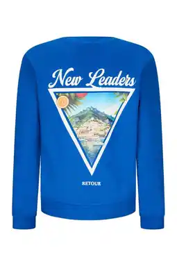 Wehkamp Retour Jeans sweater met backprint blauw aanbieding