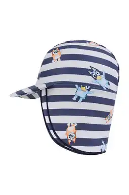 Wehkamp Swim Essentials UV zonnehoed Bluey blauw/wit aanbieding