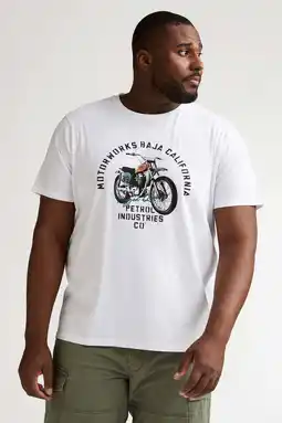 Wehkamp Petrol industries Plus Size regular T-shirt wit aanbieding