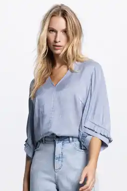 Wehkamp JANSEN Amsterdam blouse lichtblauw aanbieding