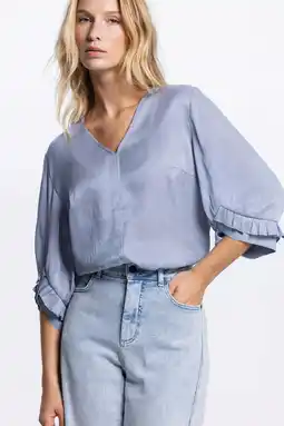 Wehkamp JANSEN Amsterdam blouse lichtblauw aanbieding