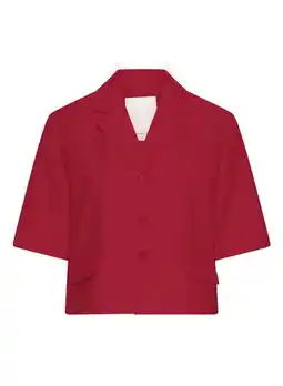 Wehkamp MSCH Copenhagen cropped blazer - donkerrood aanbieding