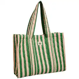 Wehkamp PIECES gestreepte shopper PCBIANCA groen/oranje aanbieding