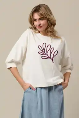 Wehkamp Co Woman sweater ecru aanbieding
