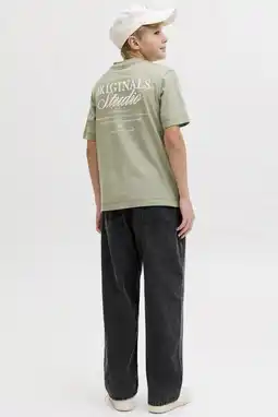Wehkamp JACK & JONES JUNIOR T-shirt met backprint saliegroen aanbieding