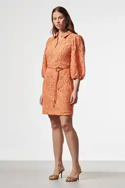 Wehkamp Aaiko gebloemde cocktailjurk oranje aanbieding
