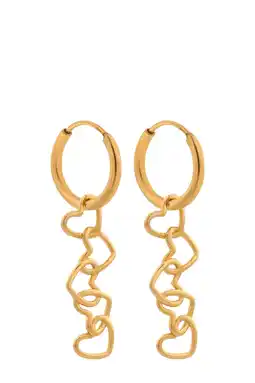 Wehkamp Label Kiki gold plated oorbellen Connected Hearts aanbieding