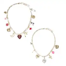 Wehkamp PIECES ketting PCKRISTINE met bedels - goudkleurig (set van 2) aanbieding
