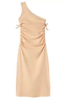 Wehkamp NAME IT KIDS maxi one shoulder jurk rib oranje aanbieding