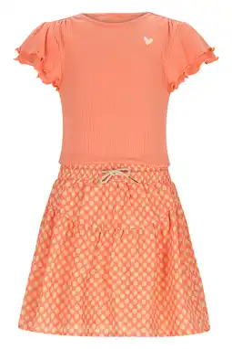 Wehkamp NONO gebloemde midi jurk oranje aanbieding
