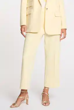 Wehkamp Morgan straight highwaist pantalon lichtgeel aanbieding