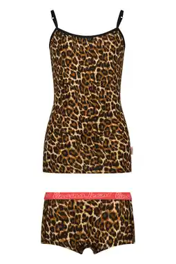 Wehkamp Vingino singlet + short met panterprint bruin aanbieding