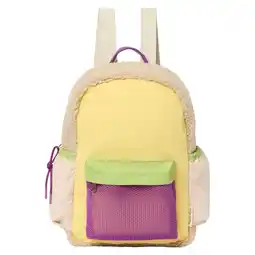 Wehkamp Studio Noos teddy rugzak - ecru/geel/paars aanbieding