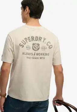 Wehkamp Superdry oversized T-shirt met backprint beige aanbieding