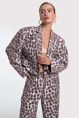 Wehkamp Alix the Label cropped blazer met dierenprint bruin aanbieding
