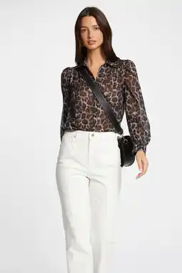 Wehkamp Morgan blouse met panterprint bruin aanbieding