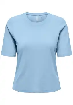 Wehkamp ONLY PLAY sportshirt Onpseren On 2/4 Reg Rib Tee Noos lichtblauw aanbieding
