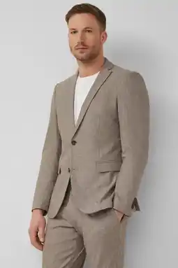 Wehkamp s.Oliver BLACK LABEL colbert met linnen donkerbruin aanbieding