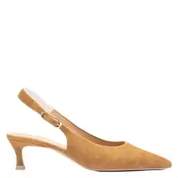 Wehkamp Unisa Ibon 26 suède slingback pumps cognac aanbieding