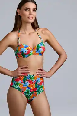Wehkamp marlies dekkers high waist bikinibroekje Paradisa turquoise/oranje/groen aanbieding