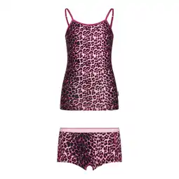 Wehkamp Vingino hemd + short panterprint roze/zwart aanbieding