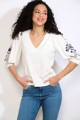 Wehkamp LOLALIZA gebloemde pullover ecru aanbieding