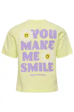 Wehkamp KIDS ONLY MINI T-shirt met backprint geel aanbieding